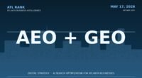 Editorial cover for AI Search Optimization guide covering AEO and GEO for Atlanta businesses in 2026